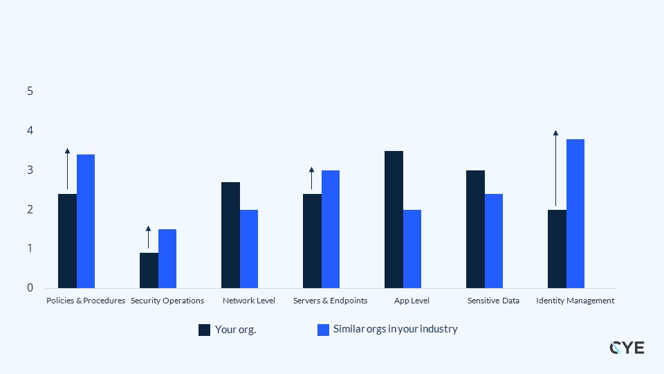 Setting the cybersecurity maturity objectives by security domains CYE